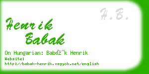 henrik babak business card